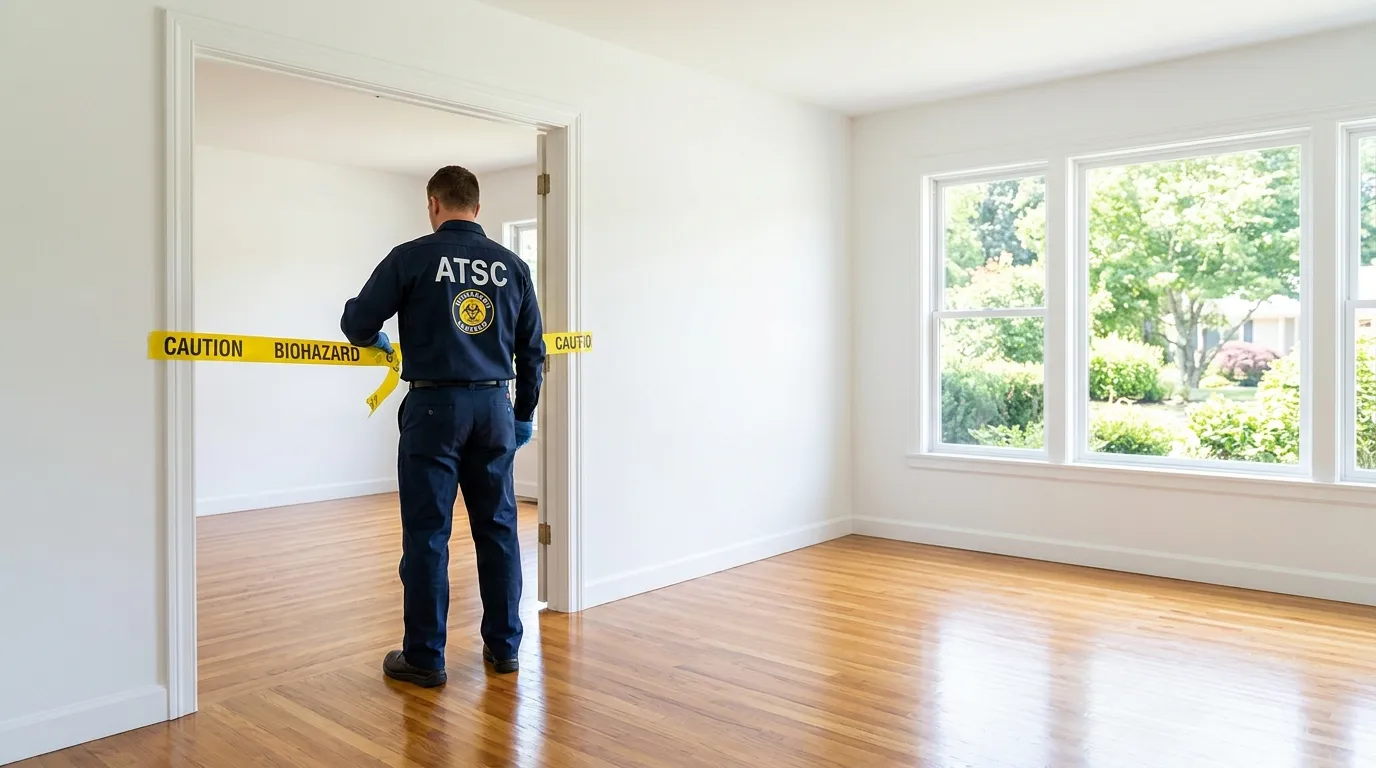 Certified biohazard cleanup crew performing Decomposition Cleanup in Rochester